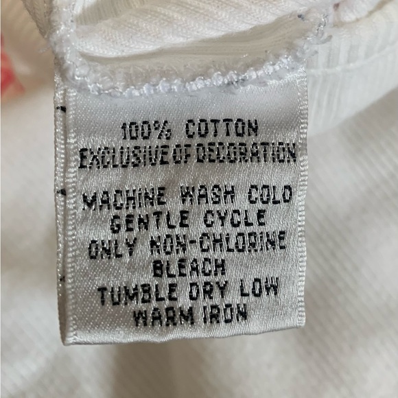 TALBOTS White Tank Top with Appliquéd Beaded Flower, Size Medium. - Picture 7 of 7